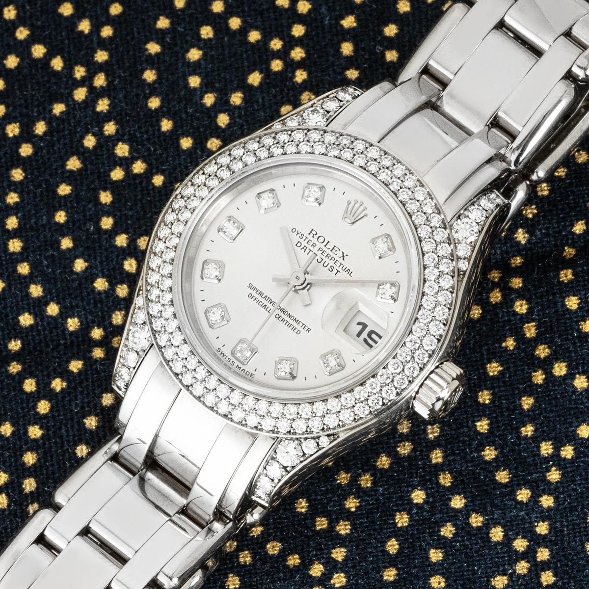 Rolex Datejust Pearlmaster Weißgold Diamant Set 29mm 80359 im Angebot 2
