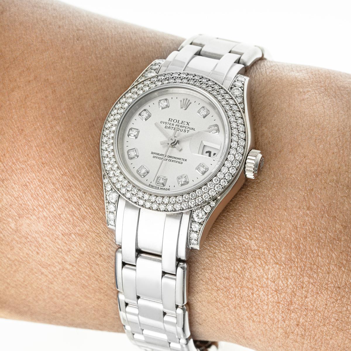 Rolex Datejust Pearlmaster Weißgold Diamant Set 29mm 80359 im Angebot 3