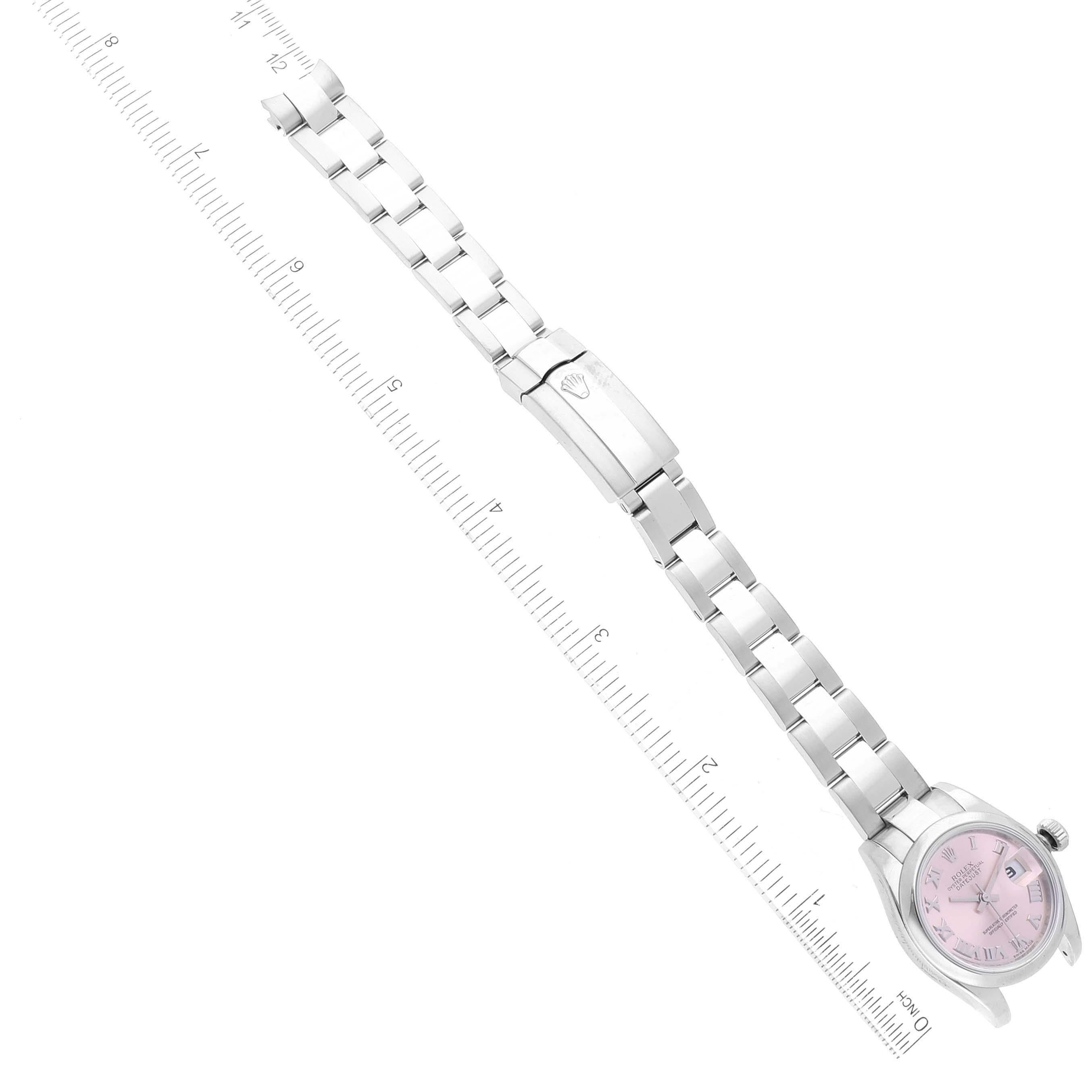 Rolex Datejust Pink Roman Dial Steel Ladies Watch 179160 Box Card 6