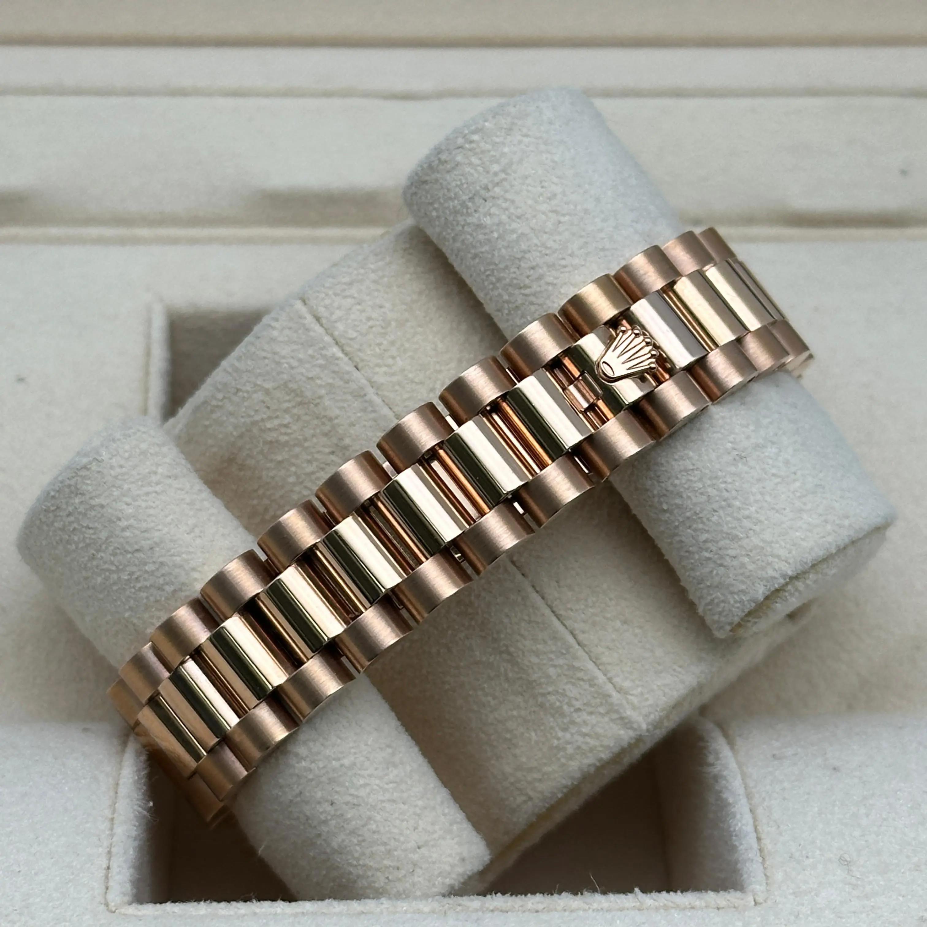 Rolex Datejust President 31 Orologio da donna con quadrante nero in oro rosa 18 carati 178275 in vendita 3