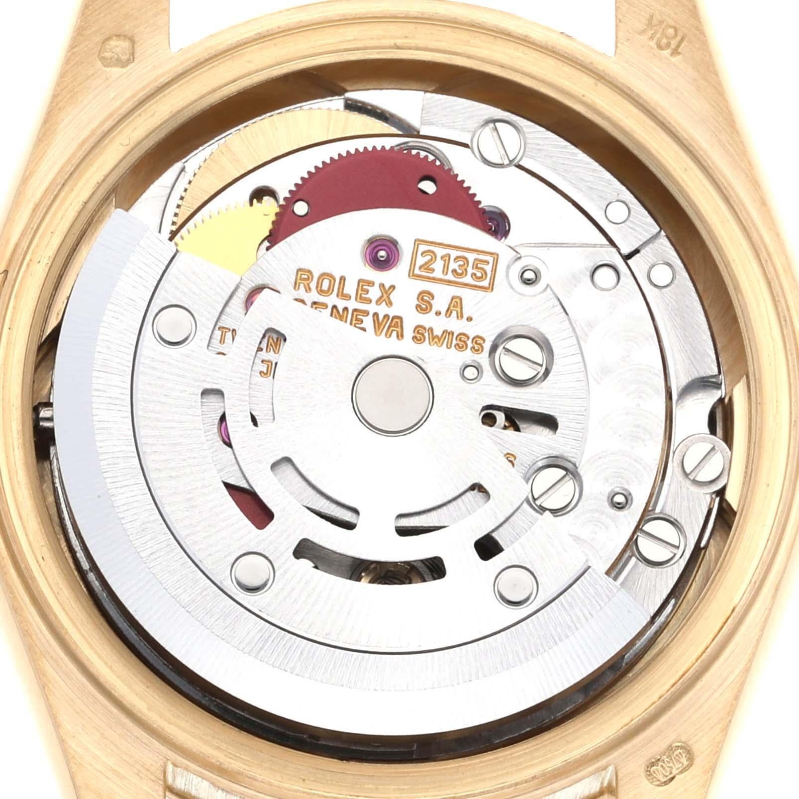 Women's Rolex Datejust President Anniversary Diamond Dial Yellow Gold Ladies Watch 69178
