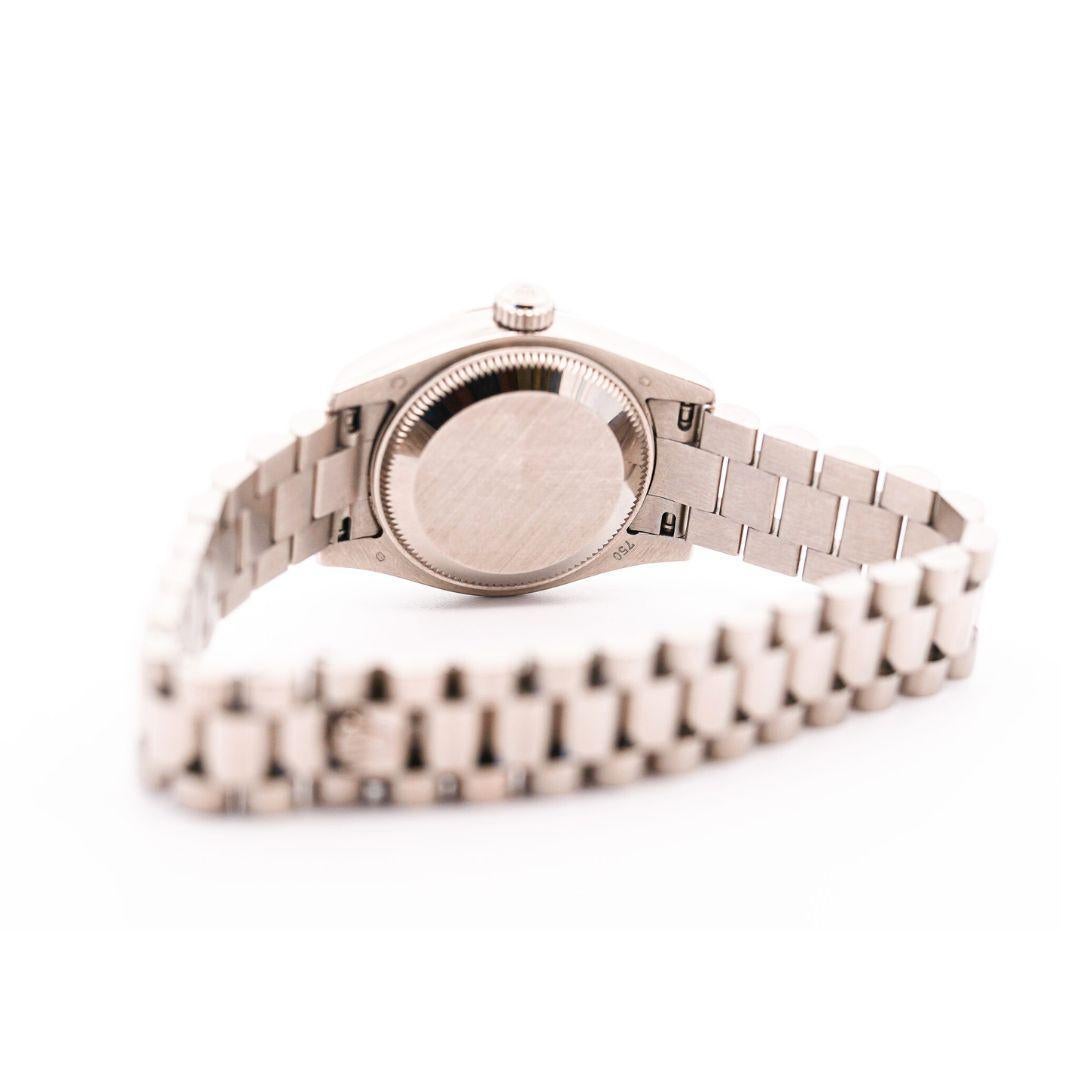 Women's or Men's Rolex DateJust President Bracelet 26mm 18K White Gold Factory Diamond Dial For Sale