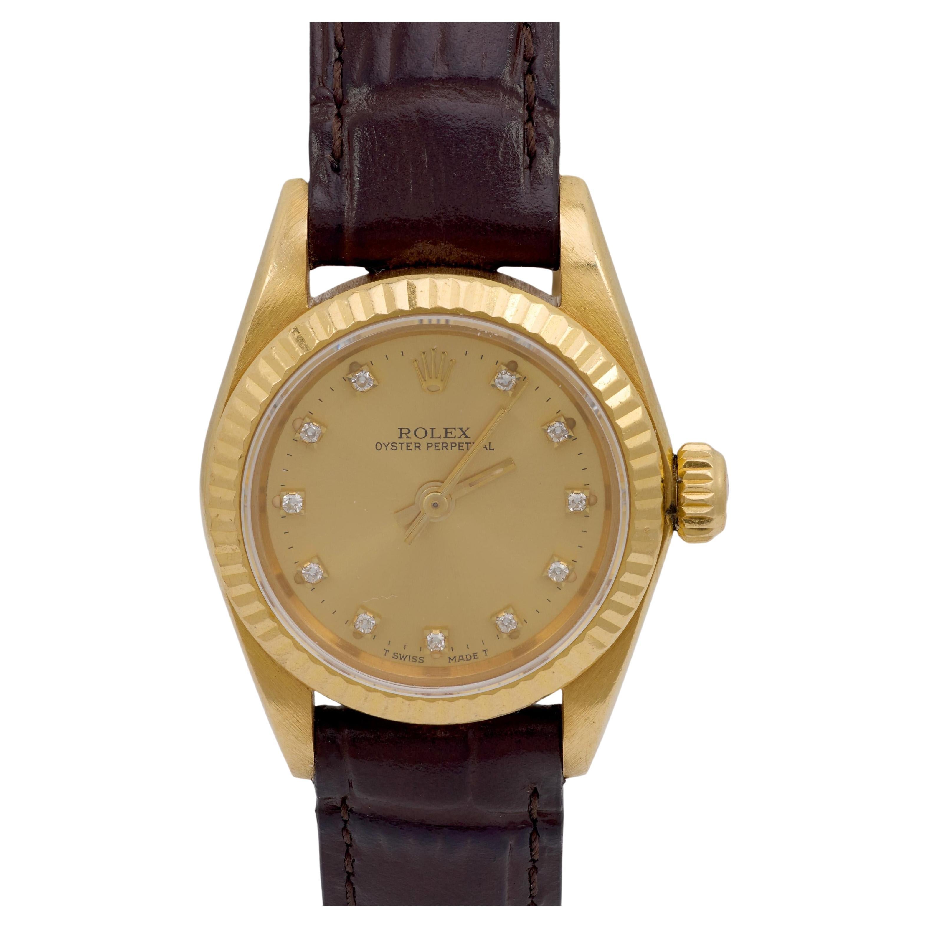 Rolex datejust president diamond 18k yellow gold watch