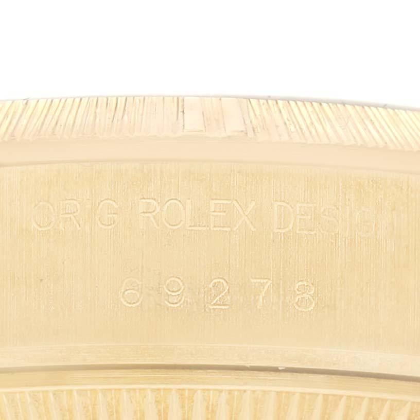 Women's Rolex Datejust President Diamond Dial Yellow Gold Bark Finish Ladies Watch 69278