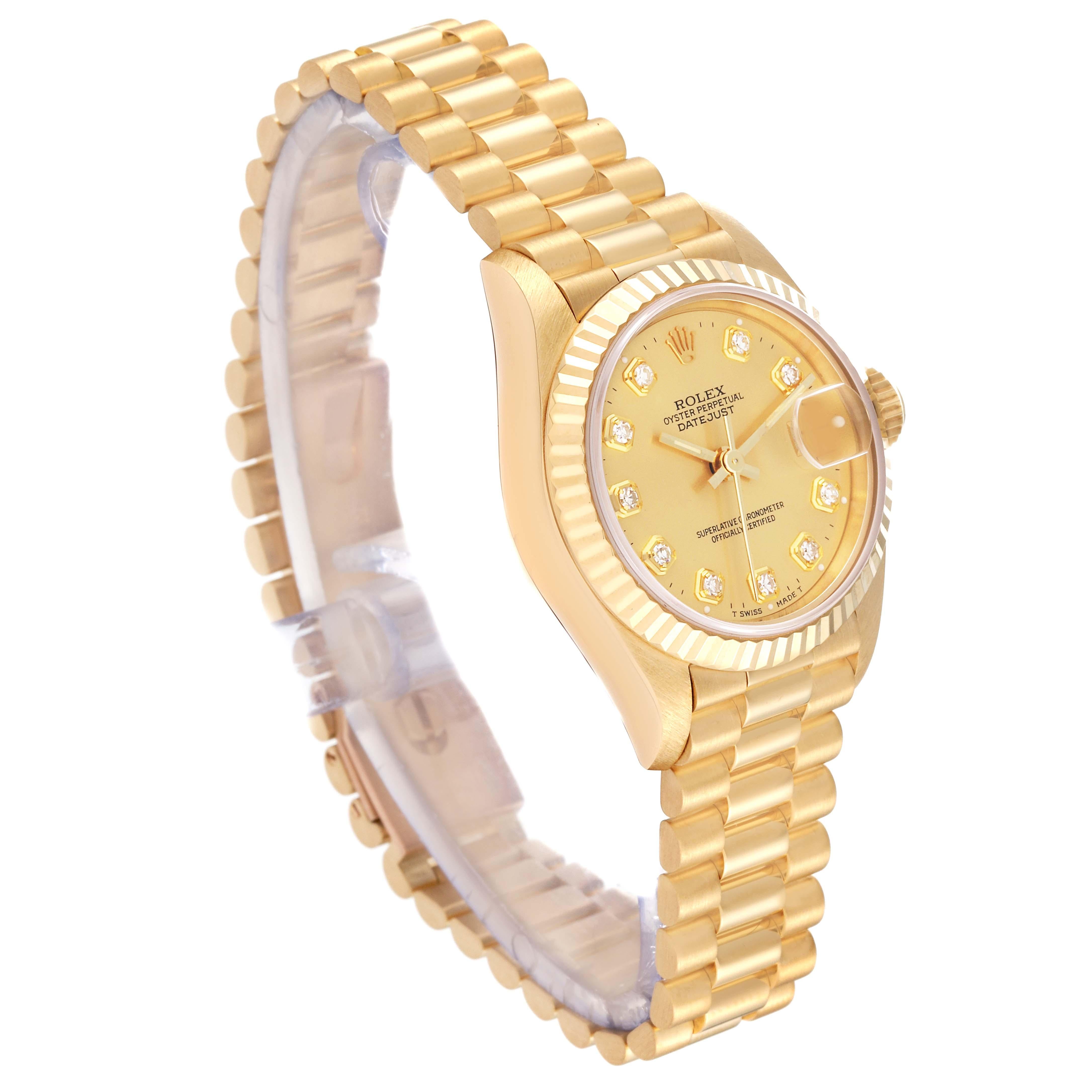 Rolex Datejust President Diamond Dial Yellow Gold Ladies Watch 69178 3