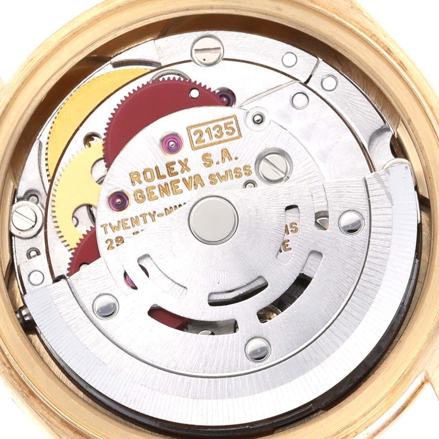 Rolex Datejust President Damenuhr 69178 aus Gelbgold mit Diamant-Zifferblatt und Zifferblatt 5