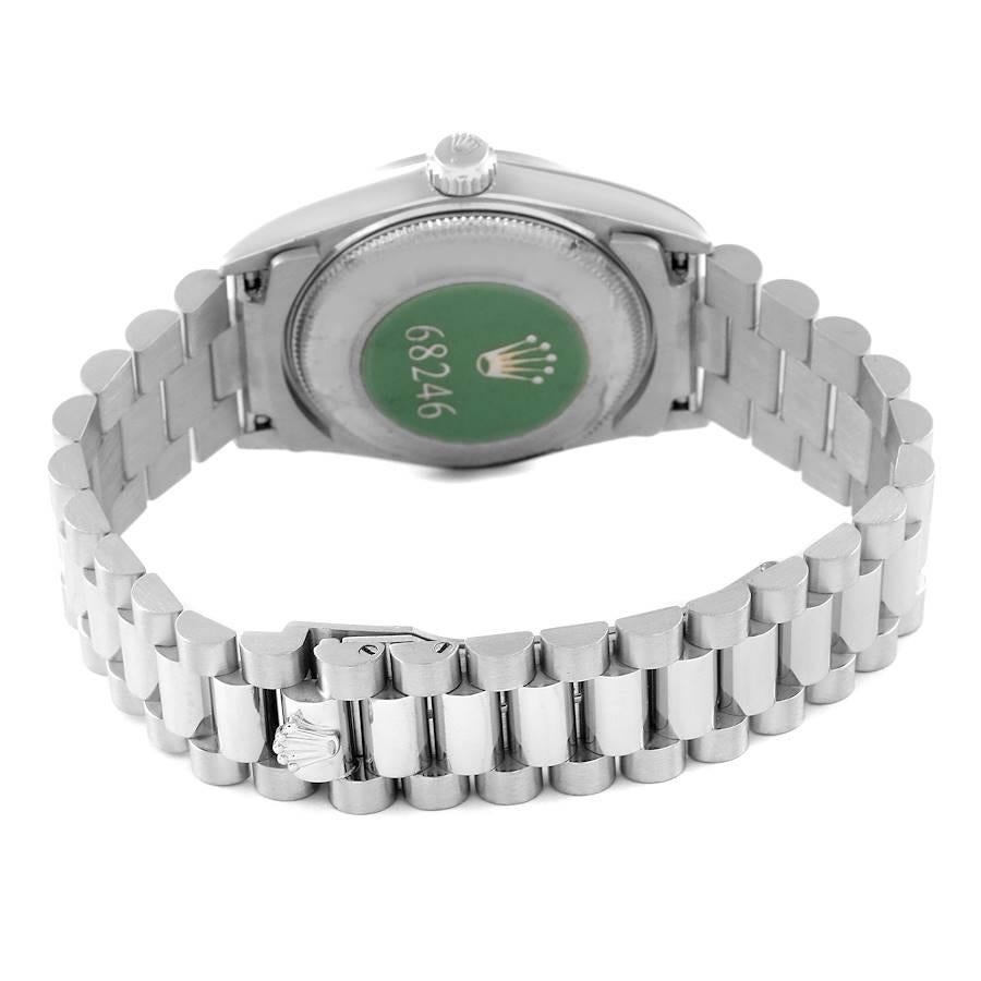 Rolex Datejust President Midsize Platinum Silver Diamond Dial Ladies Watch 68246 2