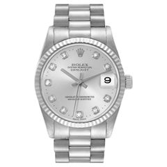 Rolex Datejust President Midsize White Gold Diamond Ladies Watch 78279