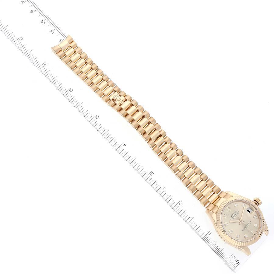 Rolex Datejust President Midsize Yellow Gold Diamond Watch 278278 Box Card 6