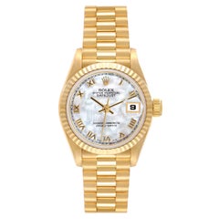 Rolex Datejust President Mother Of Pearl Dial Yellow Gold Ladies Watch 69178