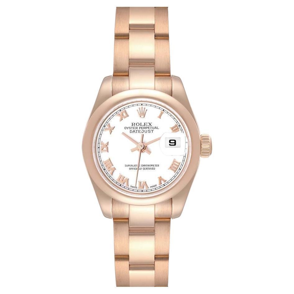 Rolex Datejust President Oro rosa Quadrante romano bianco Orologio da donna 179165