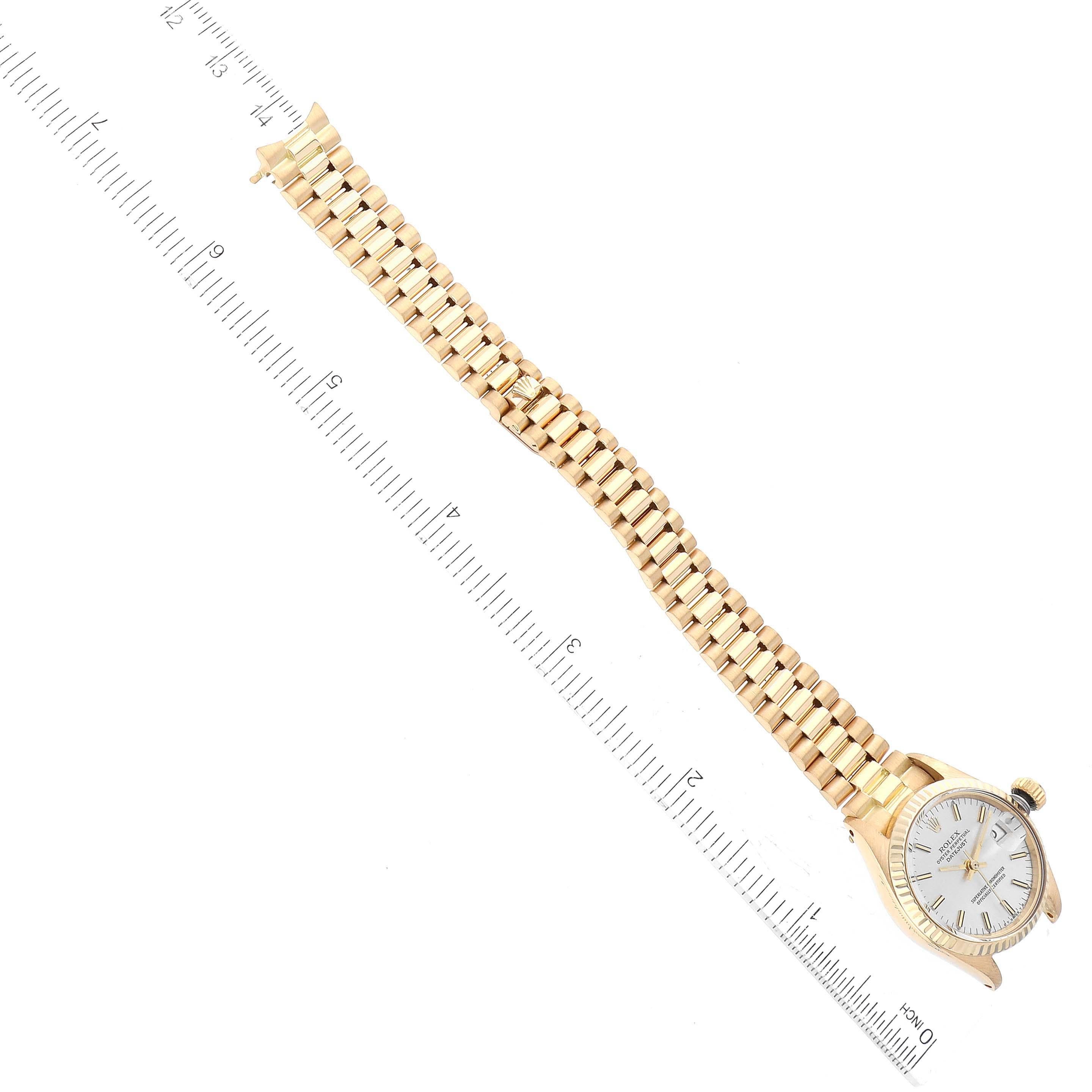 Rolex Datejust Präsident Silber Zifferblatt Gelbgold Vintage Damenuhr 6917 7