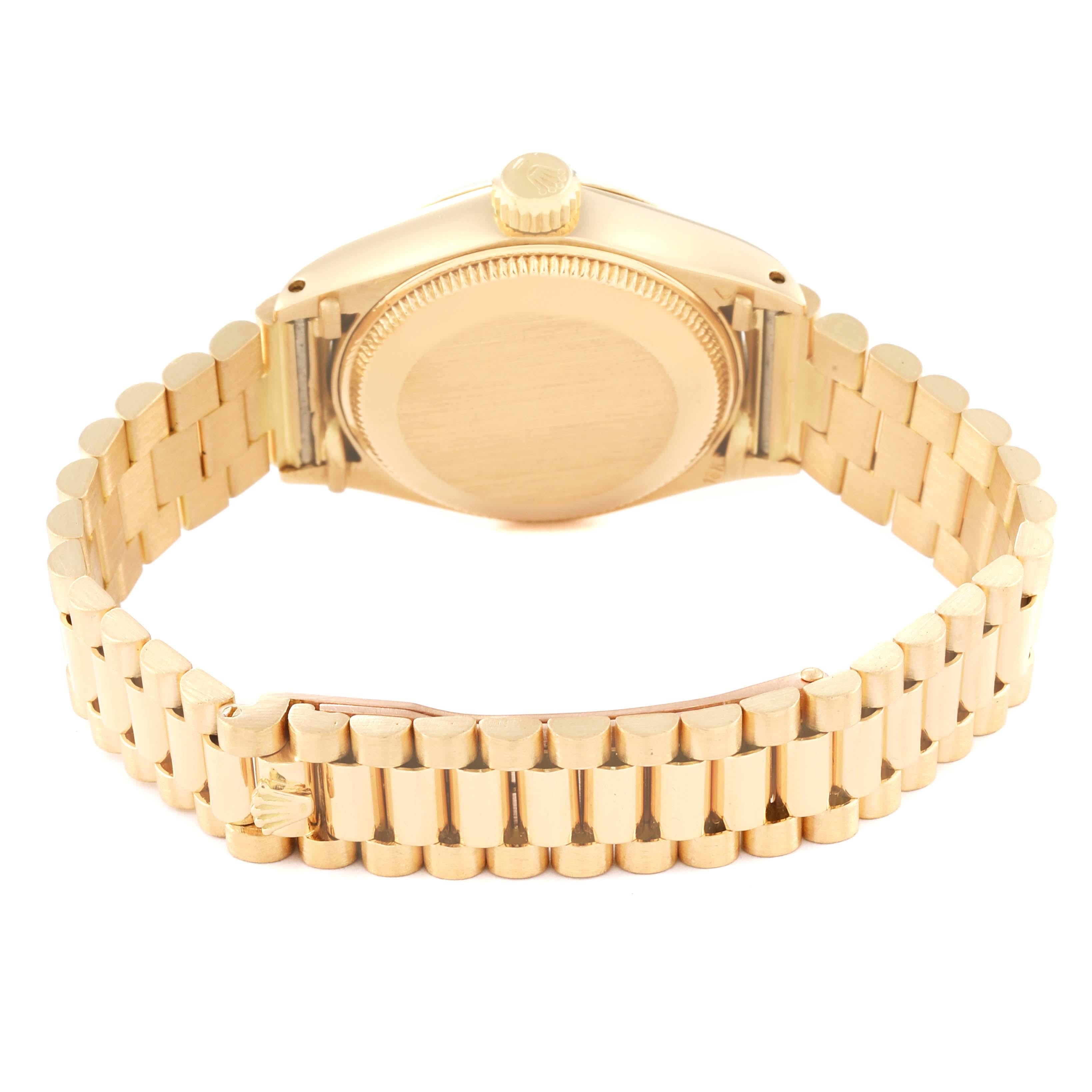Rolex Datejust Präsident Silber Zifferblatt Gelbgold Vintage Damenuhr 6917 6