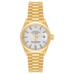 Rolex Datejust President Silver Dial Yellow Gold Vintage Ladies Watch 6917