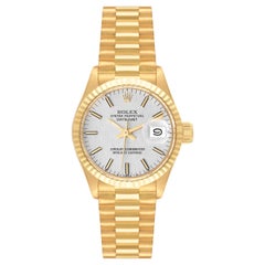 Rolex Datejust President Silver Dial Yellow Gold Vintage Ladies Watch 6917
