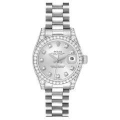 Rolex Datejust President White Gold Diamond Bezel Ladies Watch 179159