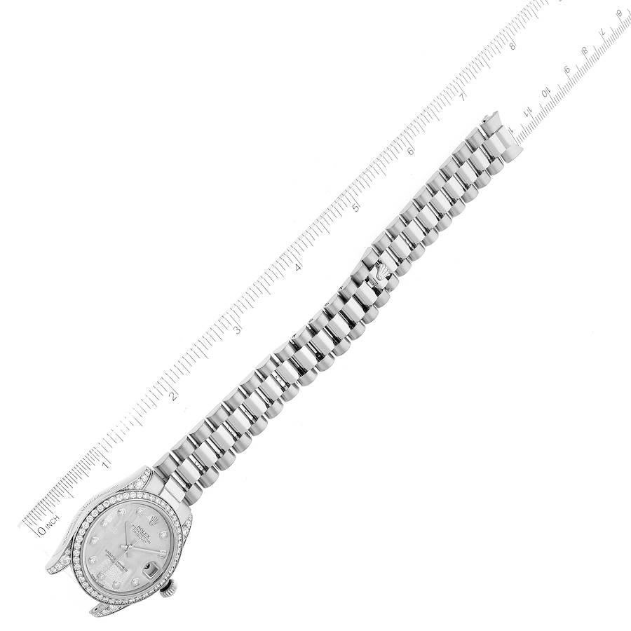 Rolex Datejust President Weißgold Meteorit-Diamant-Zifferblatt Damenuhr 178159 im Angebot 7