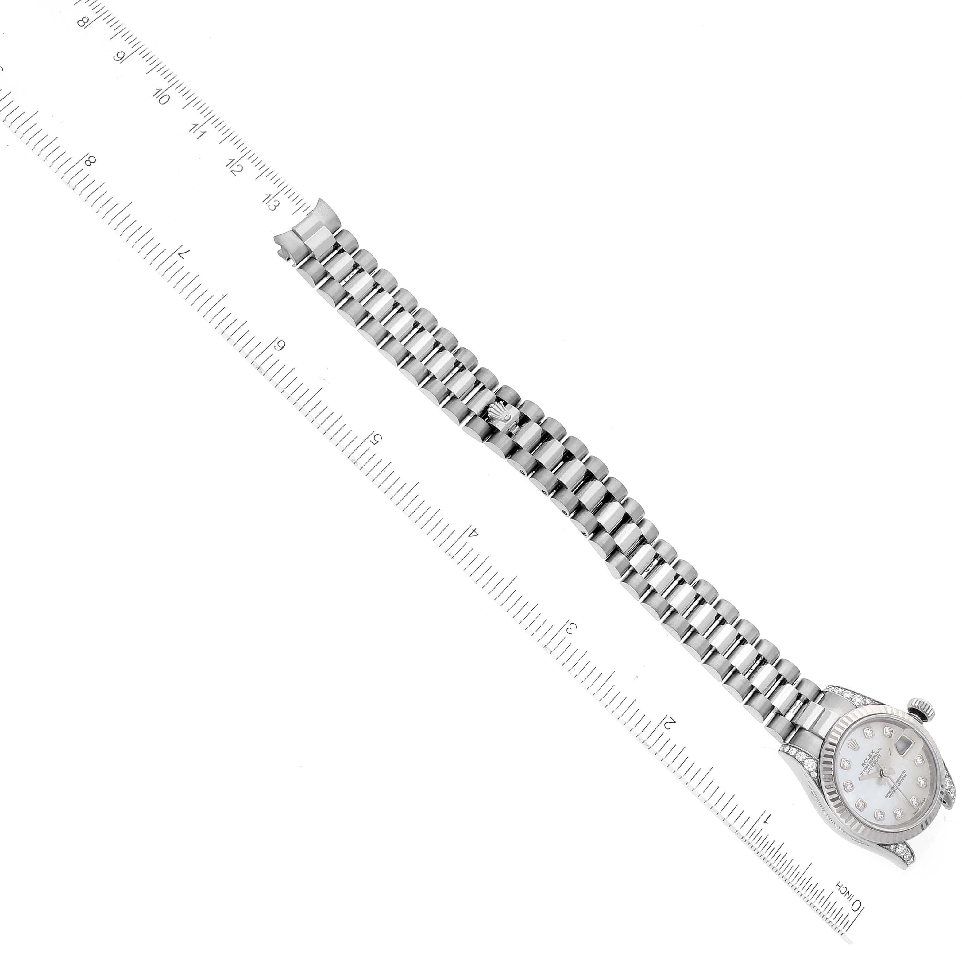 Rolex Datejust President White Gold MOP Dial Diamond Ladies Watch 179159 For Sale 4