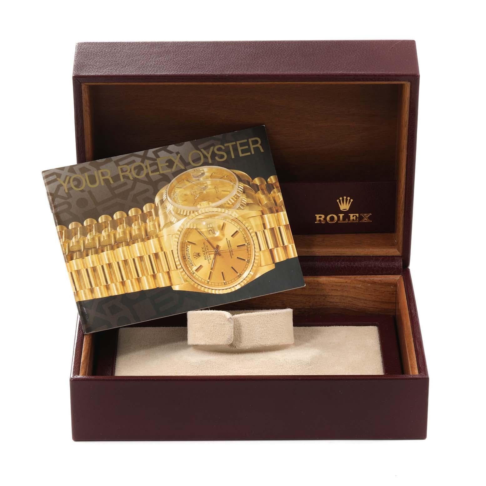Rolex Montre Datejust President d'anniversaire en or jaune avec cadran en diamant, pour femmes 68158 en vente 7