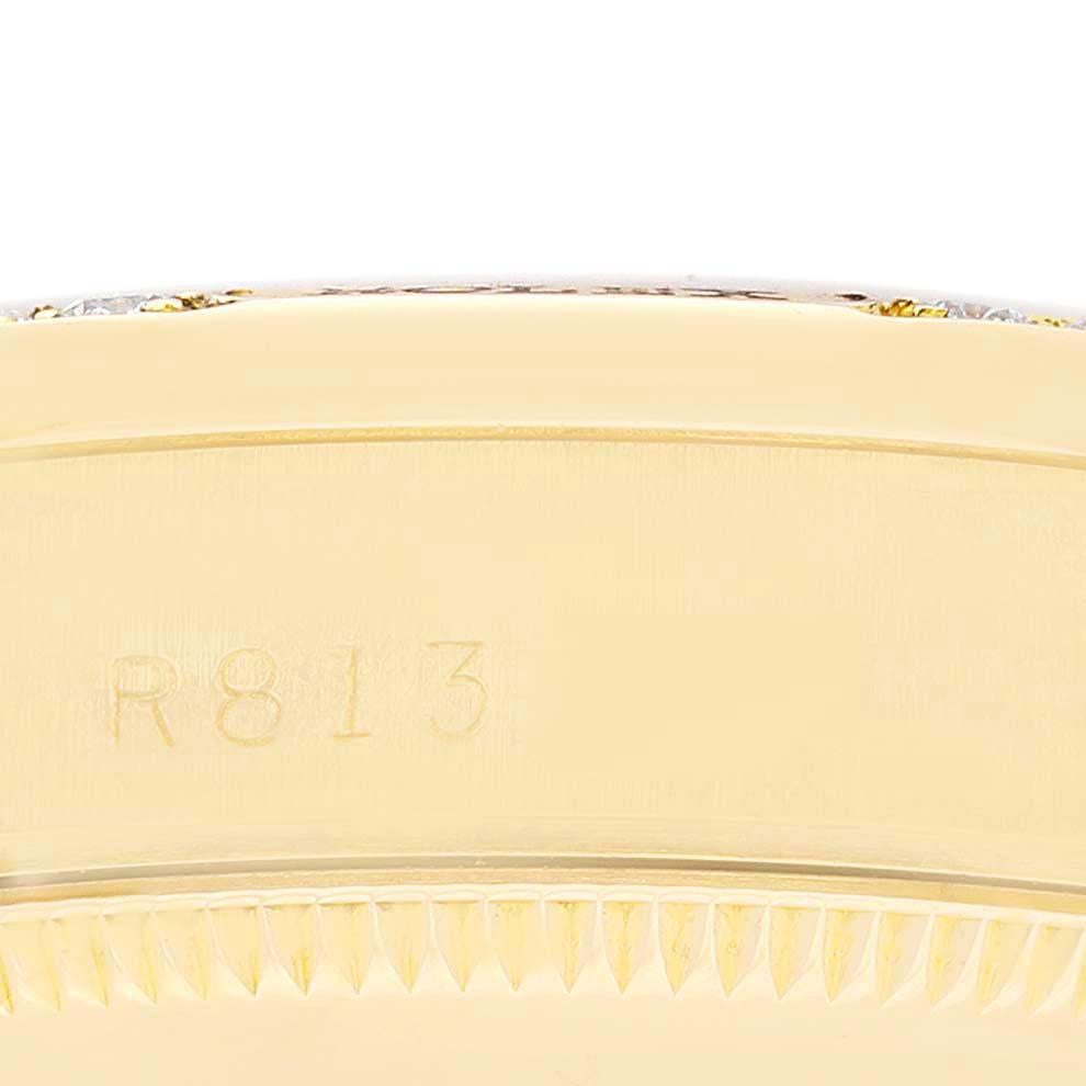 Rolex Montre Datejust President d'anniversaire en or jaune avec cadran en diamant, pour femmes 68158 en vente 2