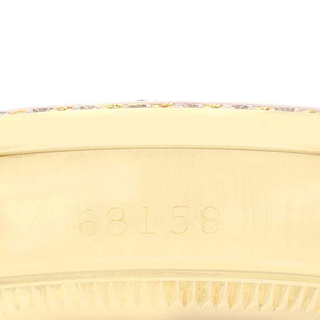 Rolex Montre Datejust President d'anniversaire en or jaune avec cadran en diamant, pour femmes 68158 en vente 3