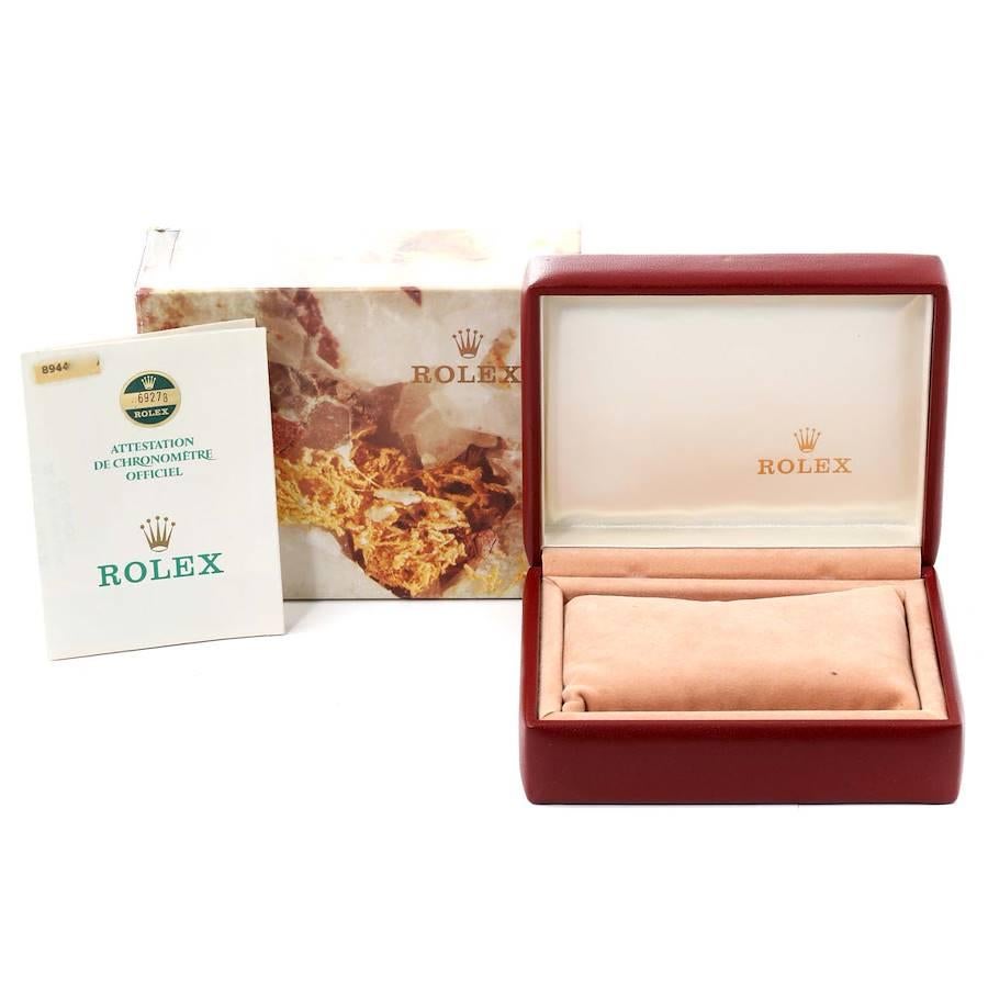Rolex Datejust President Gelbgold Bark Finish Damenuhr 69278 Box Papiere 9