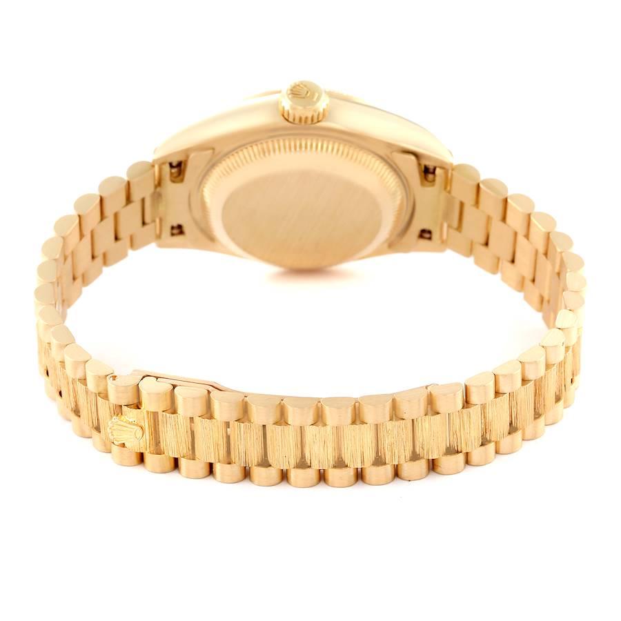 Rolex Datejust President Gelbgold Bark Finish Damenuhr 69278 Box Papiere 6