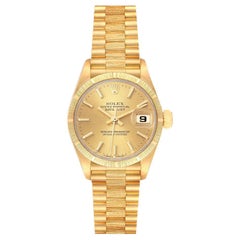 Rolex Datejust President Yellow Gold Bark Finish Ladies Watch 69278
