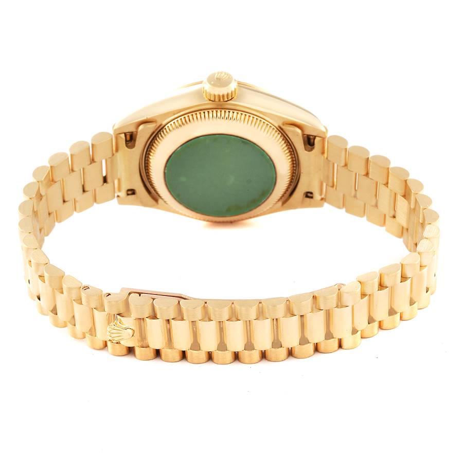 Rolex Datejust President Yellow Gold Black Diamond Dial Ladies Watch 69178 For Sale 2