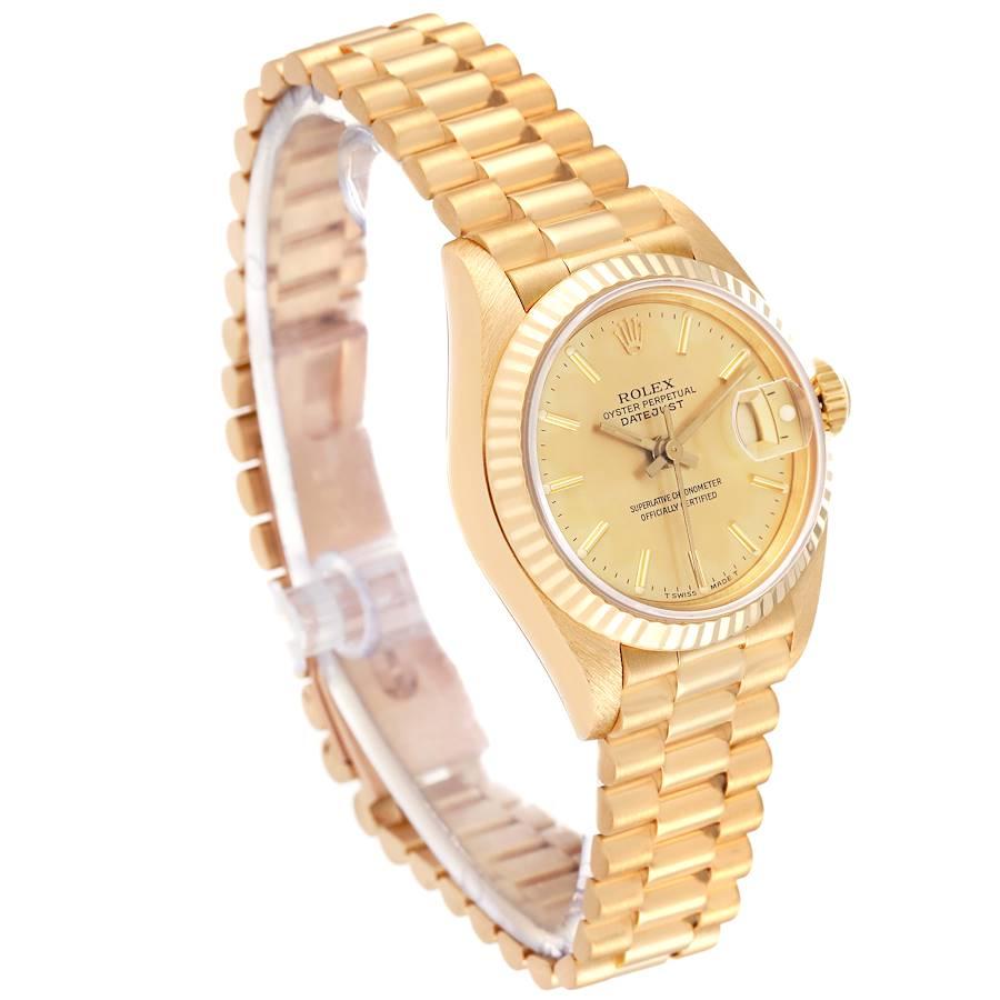 Rolex Datejust President Yellow Gold Champagne Dial Ladies Watch 69178 In Excellent Condition In Atlanta, GA