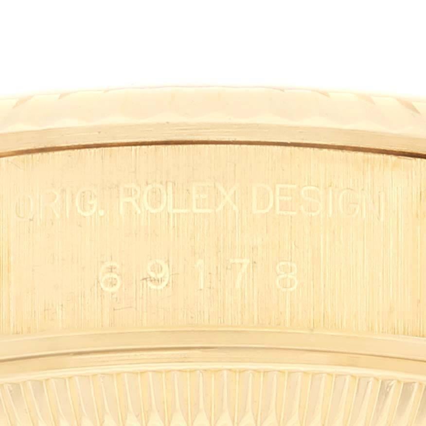 Rolex Datejust President Yellow Gold Champagne Dial Ladies Watch 69178 For Sale 2