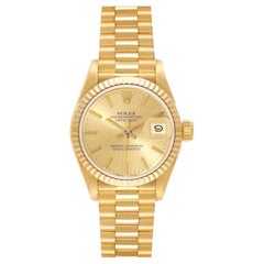 Rolex Datejust President Yellow Gold Champagne Dial Ladies Watch 69178