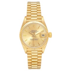 Vintage Rolex Datejust President Yellow Gold Champagne Dial Ladies Watch 69178