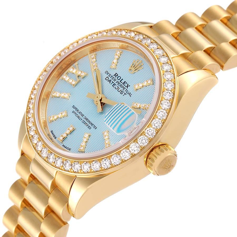 Rolex Datejust President Gelbgold Diamant-Lünette Damenuhr 279138 Box Card im Angebot 2