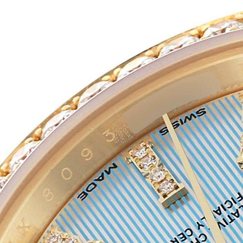 Rolex Datejust President Gelbgold Diamant-Lünette Damenuhr 279138 Box Card im Angebot 3