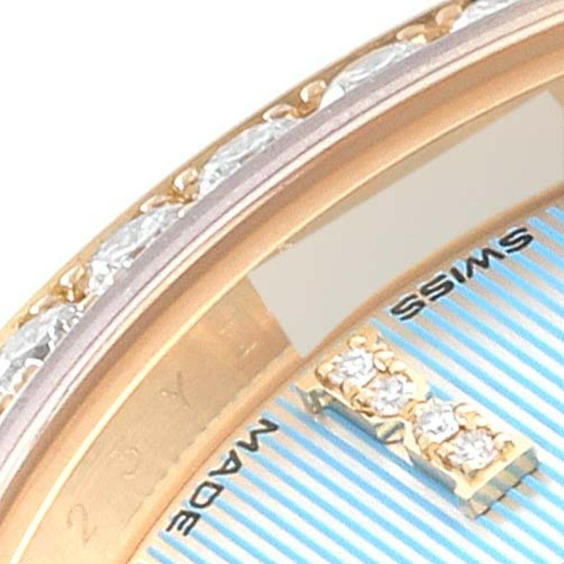 Rolex Montre Datejust President en or jaune avec lunette en diamants pour femmes 279138 en vente 2