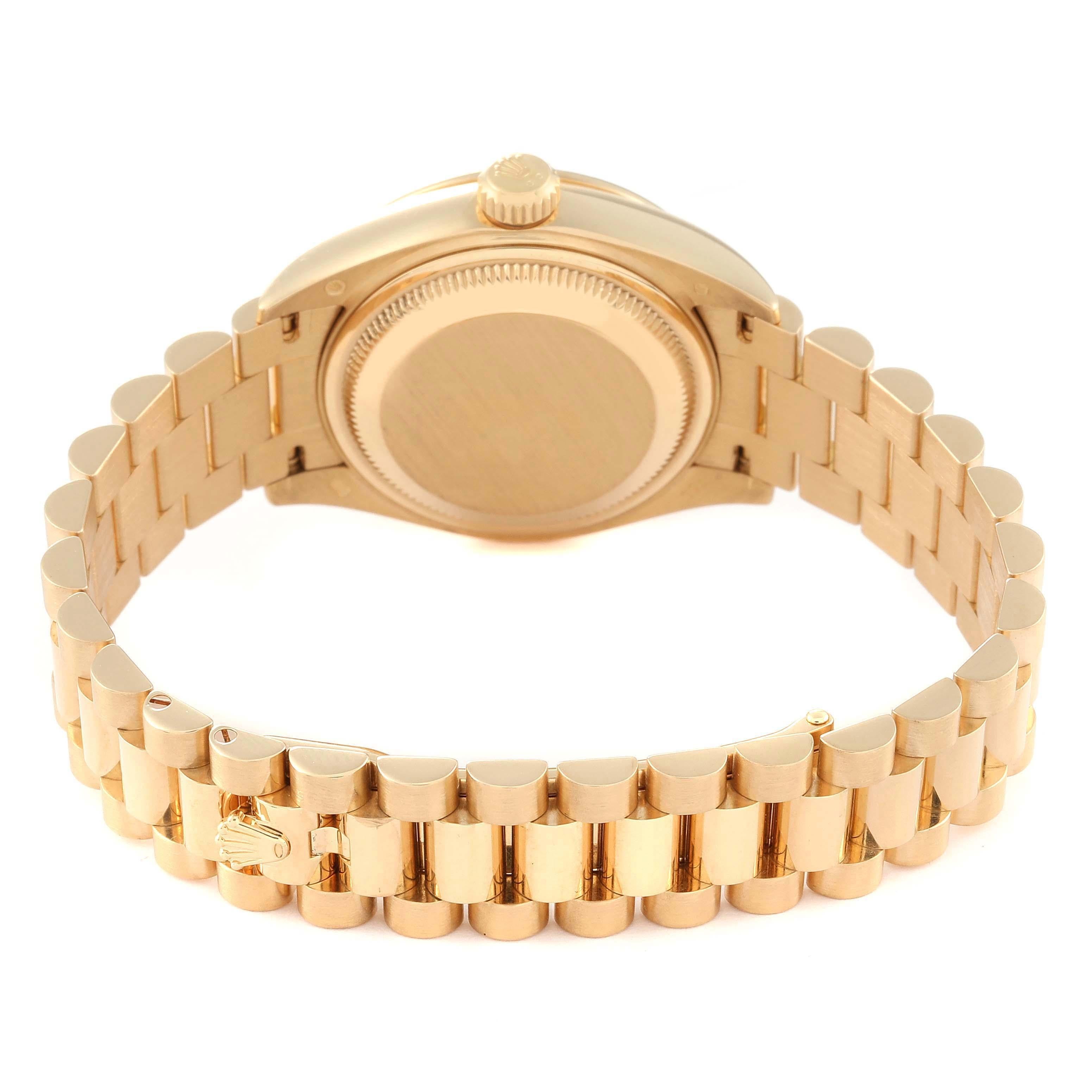 Rolex Datejust President Yellow Gold Diamond Bezel Ladies Watch 279138 For Sale 4