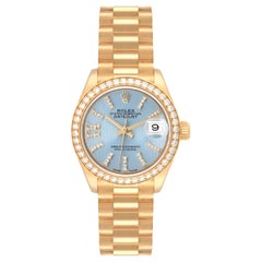 Rolex Datejust President Yellow Gold Diamond Bezel Ladies Watch 279138