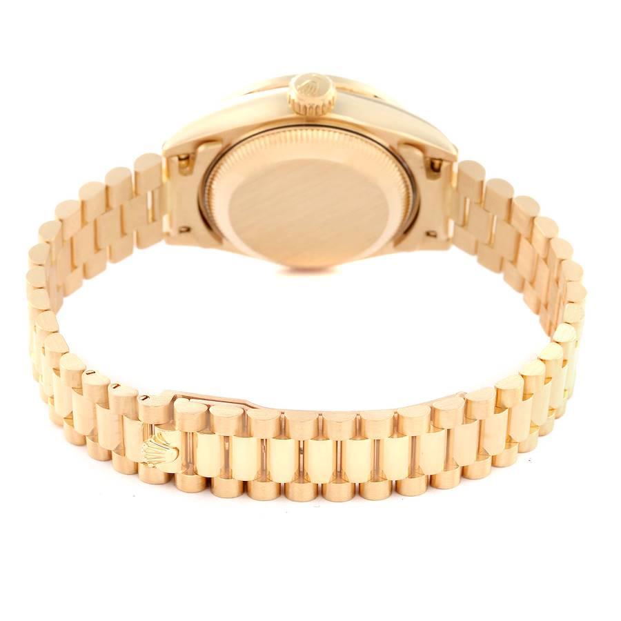 Rolex Datejust President Yellow Gold Diamond Bezel Ladies Watch 69158 Box Papers 5