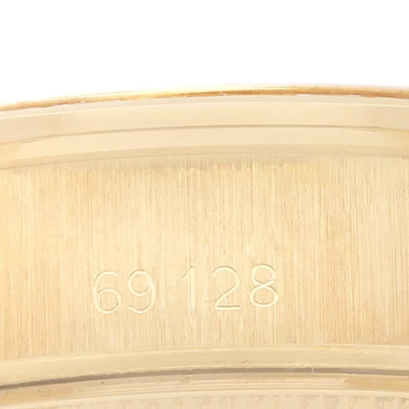 Rolex Datejust President Gelbgold Diamant-Lünette Myriad Zifferblatt 69128 im Angebot 2