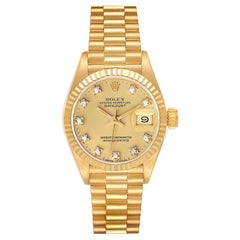 Rolex Datejust President Damenuhr 69178 aus Gelbgold mit Diamant-Zifferblatt