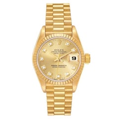 Rolex Datejust President Damenuhr 69178 aus Gelbgold mit Diamant-Zifferblatt