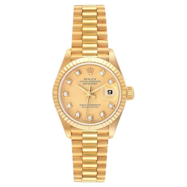 Rolex Ladies President Diamond Ruby Gold Watch at 1stDibs | rolex lady ...