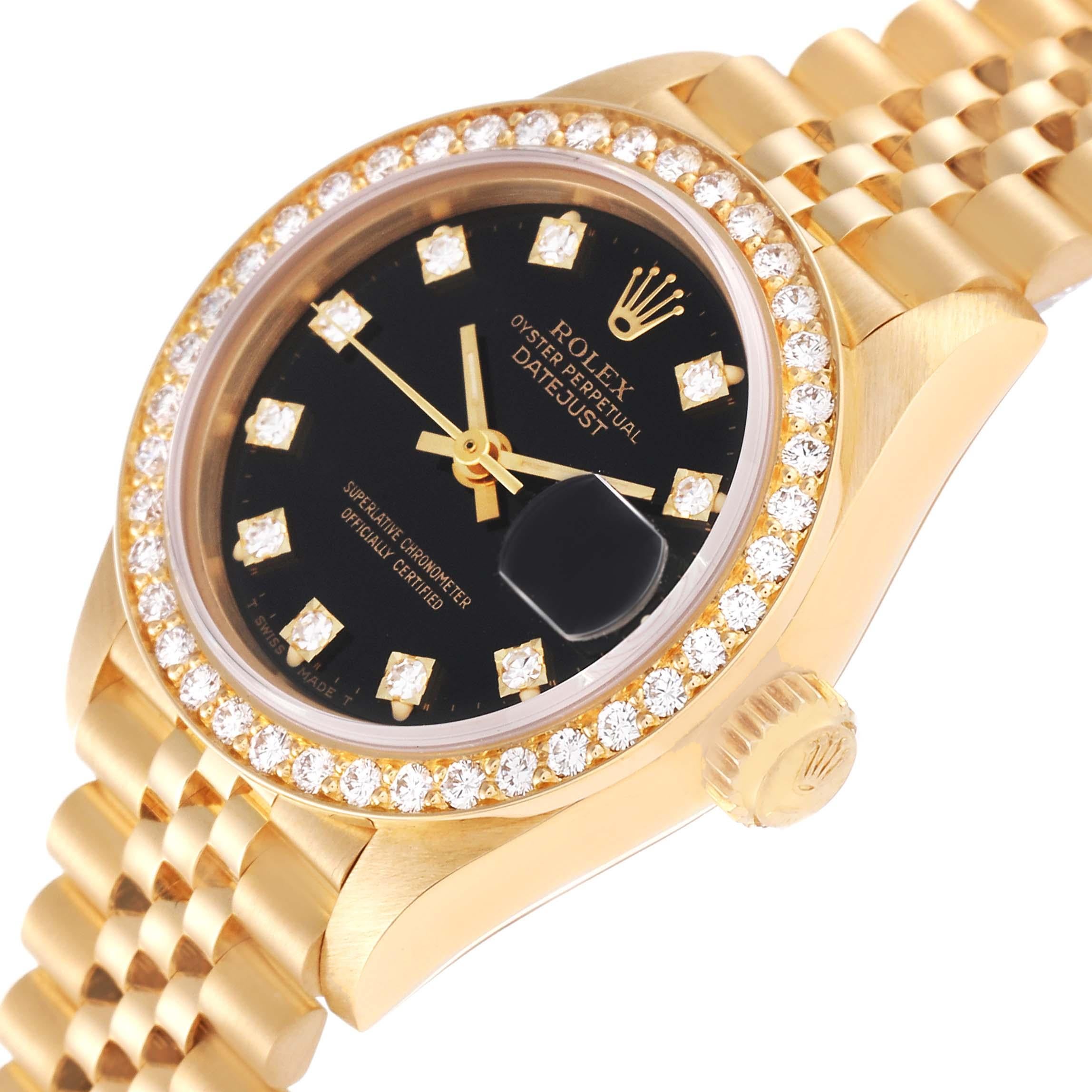 Rolex Datejust President Yellow Gold Diamond Ladies Watch 69138 Box Papers 8