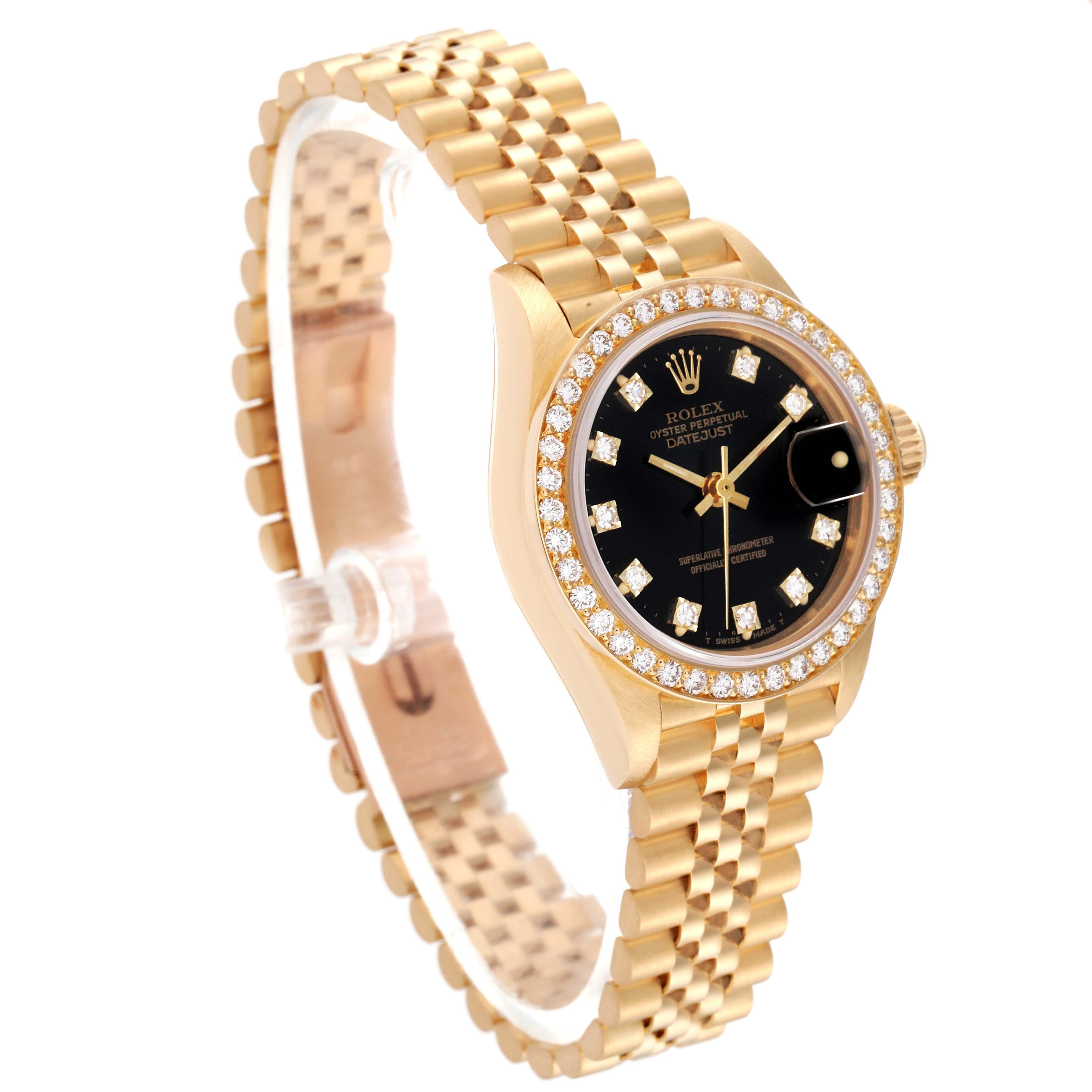 Rolex Datejust President Yellow Gold Diamond Ladies Watch 69138 Box Papers 2