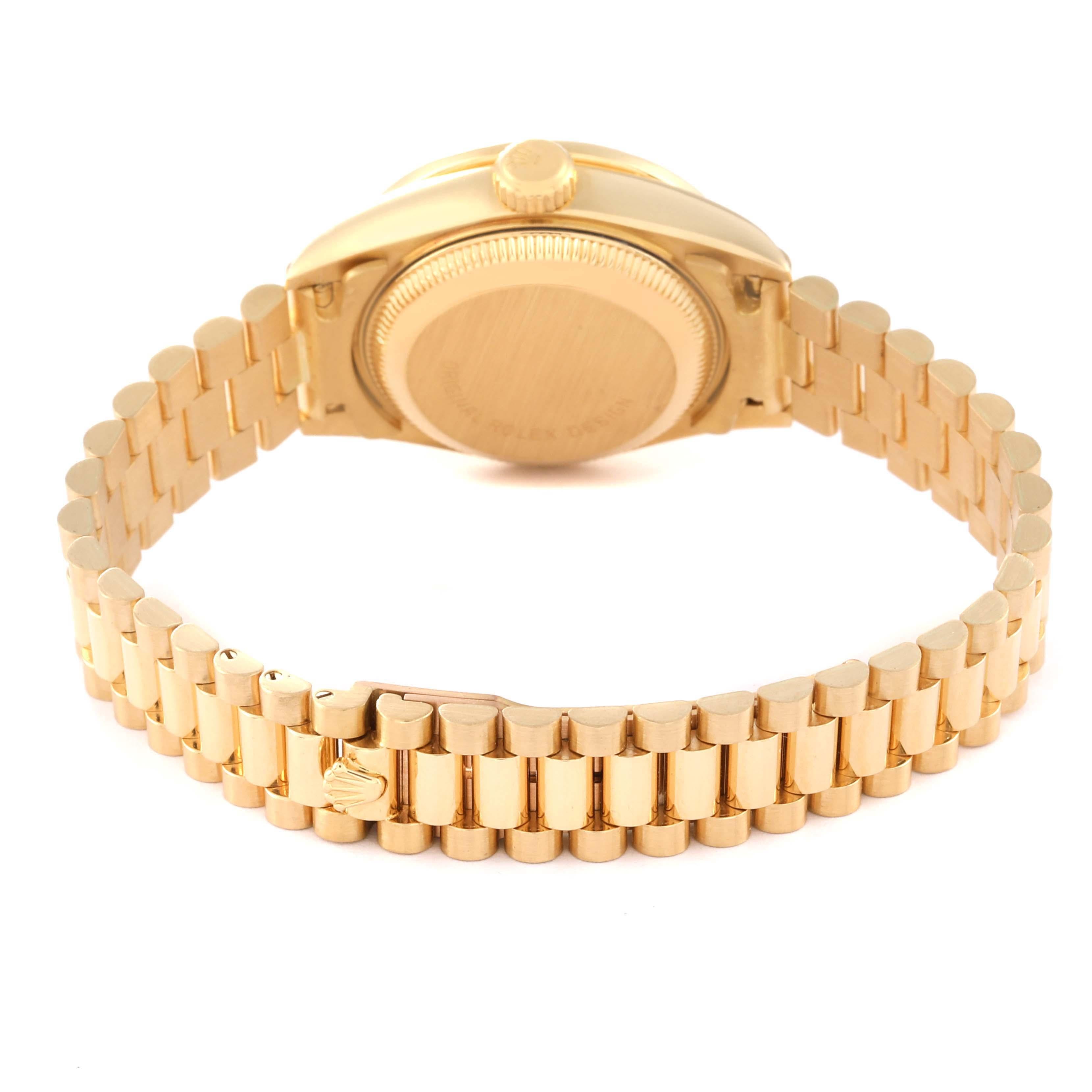 Rolex Datejust President Yellow Gold Diamond Ladies Watch 69158 3