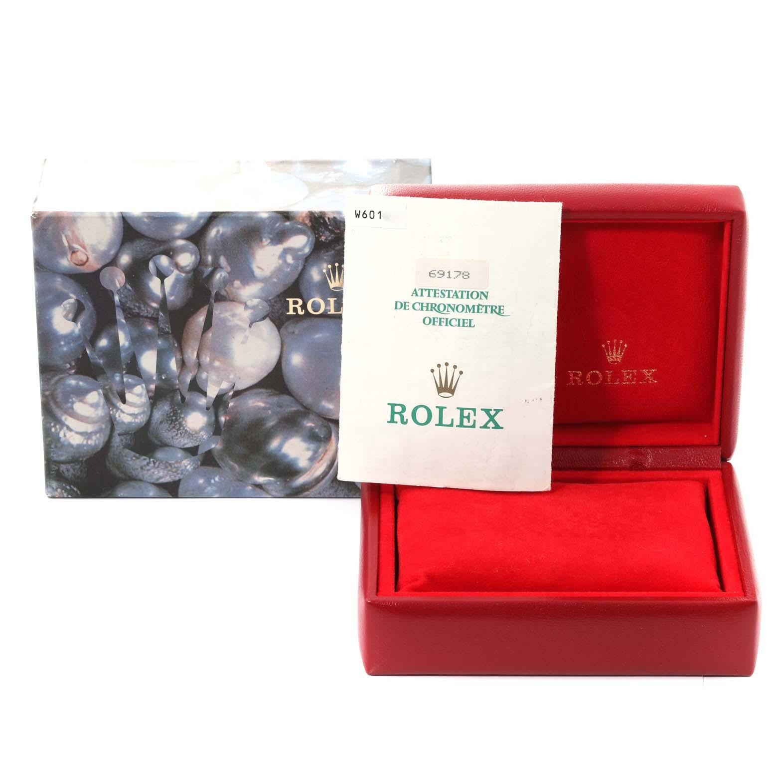Rolex Montre Datejust President en or jaune et diamants pour femmes 69178, avec boîte et papiers d'origine 7