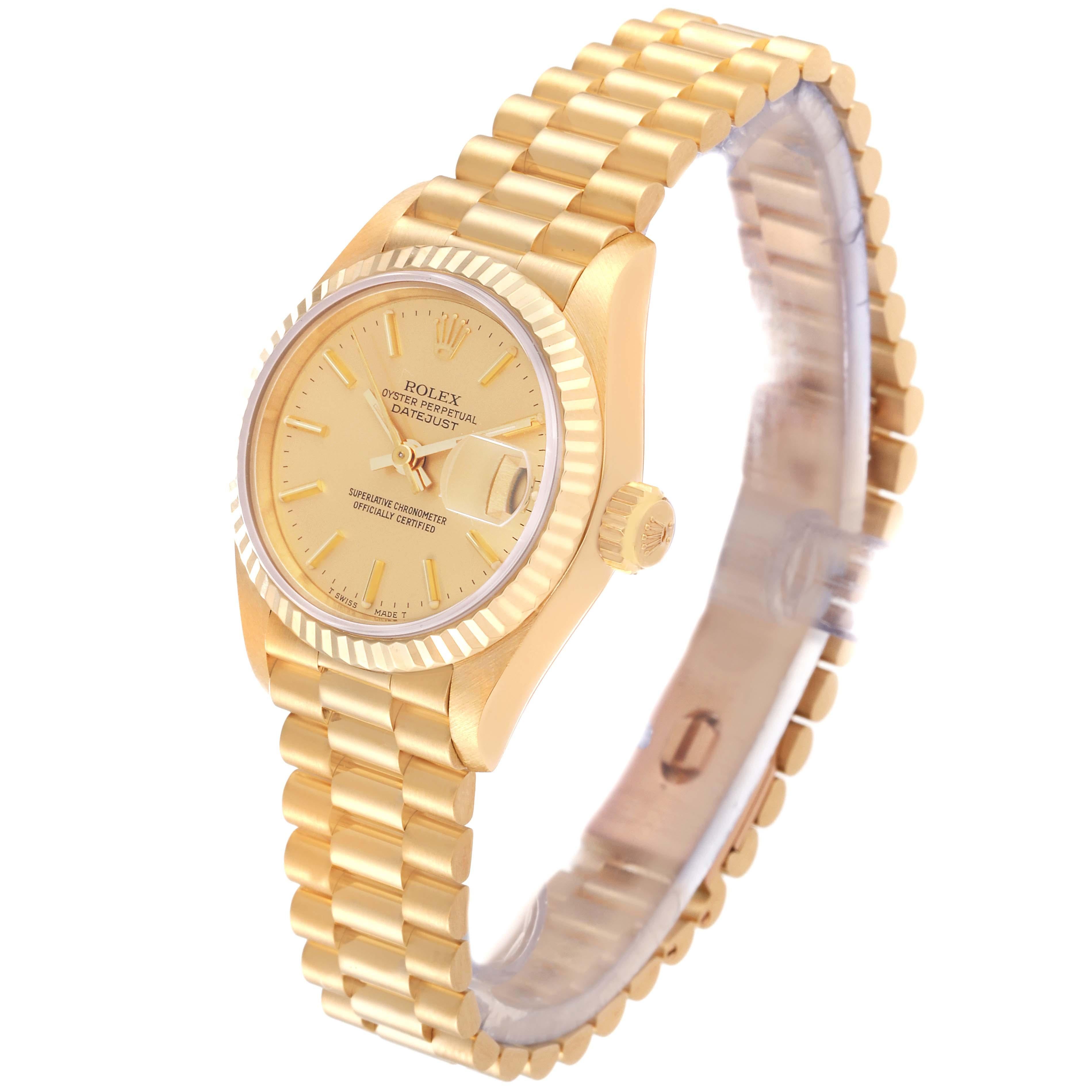 Rolex Datejust President Yellow Gold Ladies Watch 69178 Box Papers 2