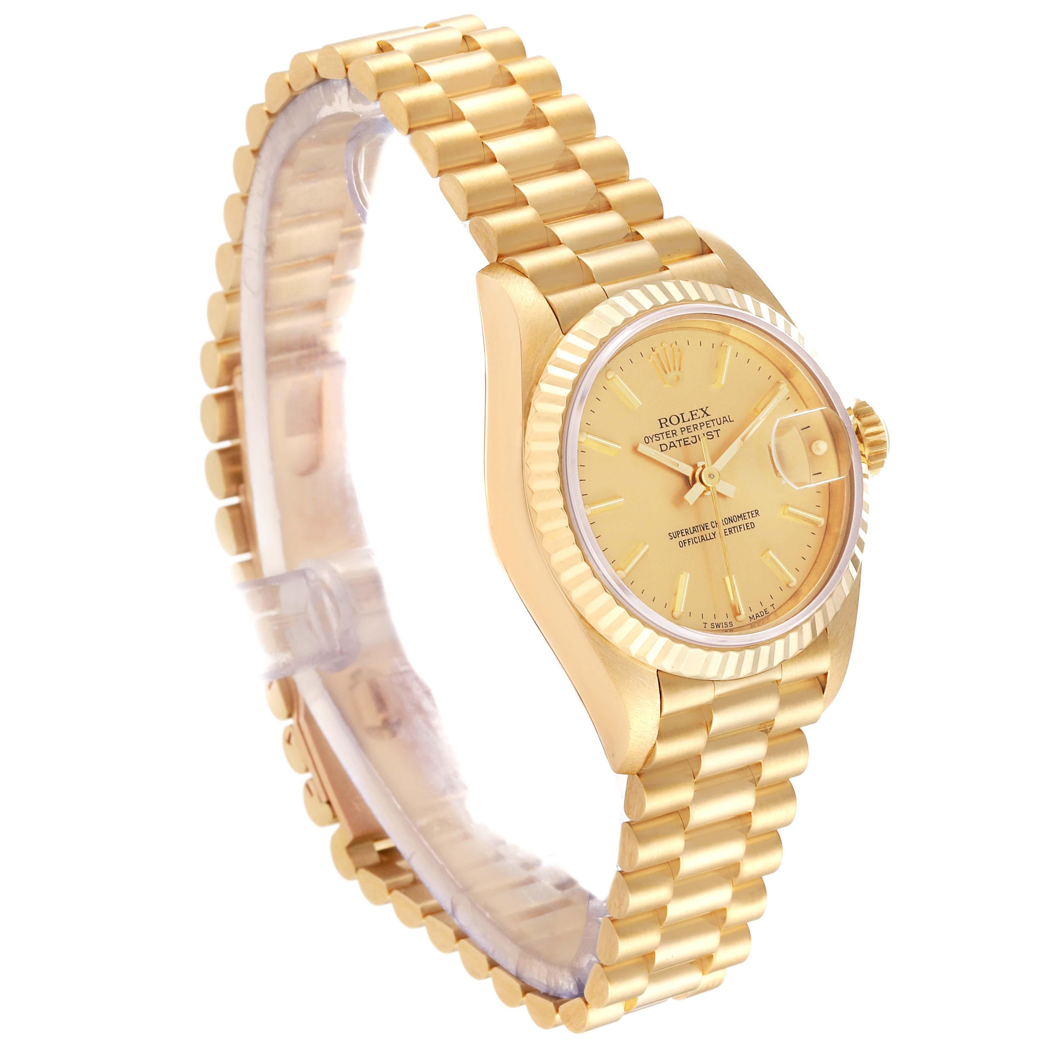 Rolex Datejust President Yellow Gold Ladies Watch 69178 Box Papers 3