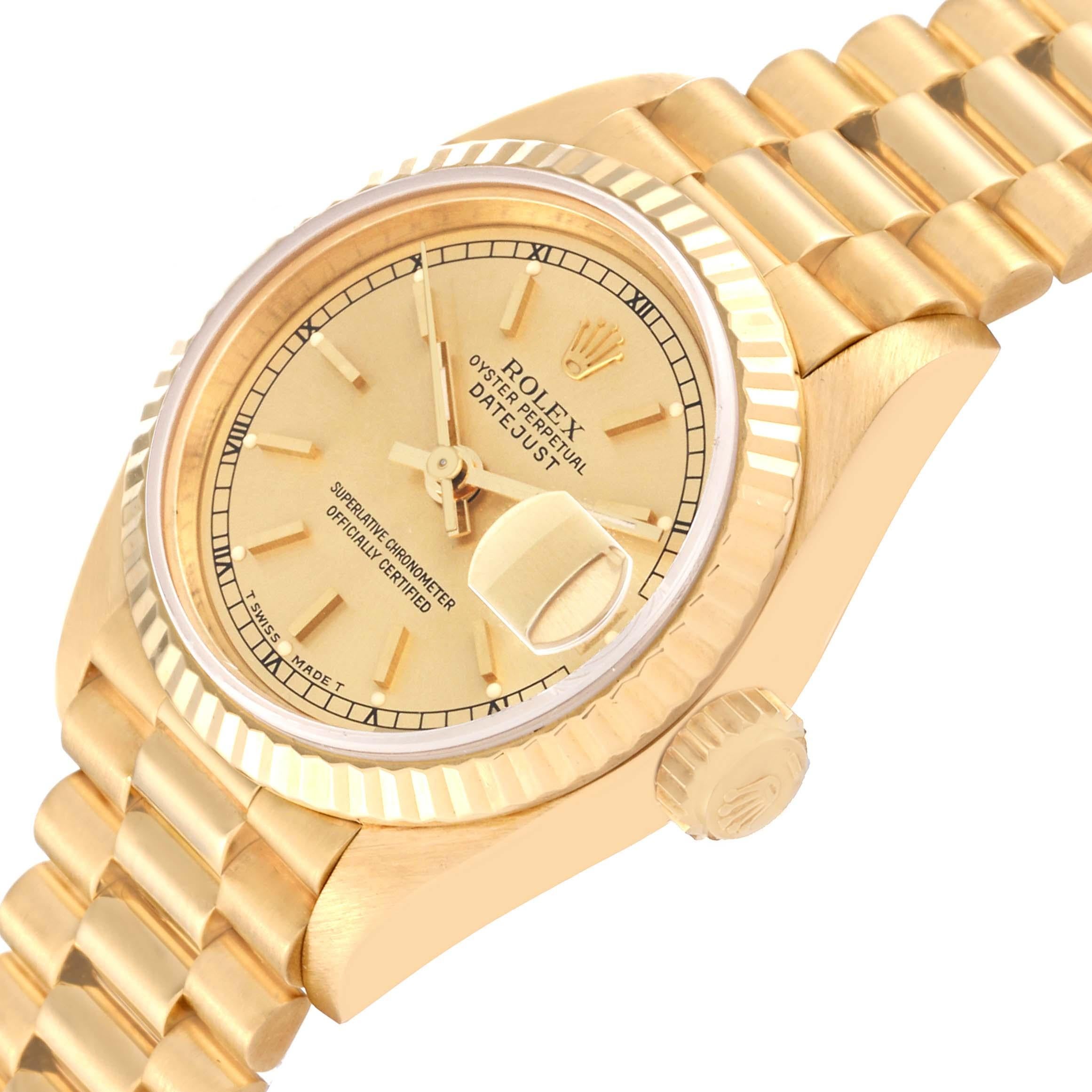 Rolex Datejust President Yellow Gold Ladies Watch 69178 For Sale 1